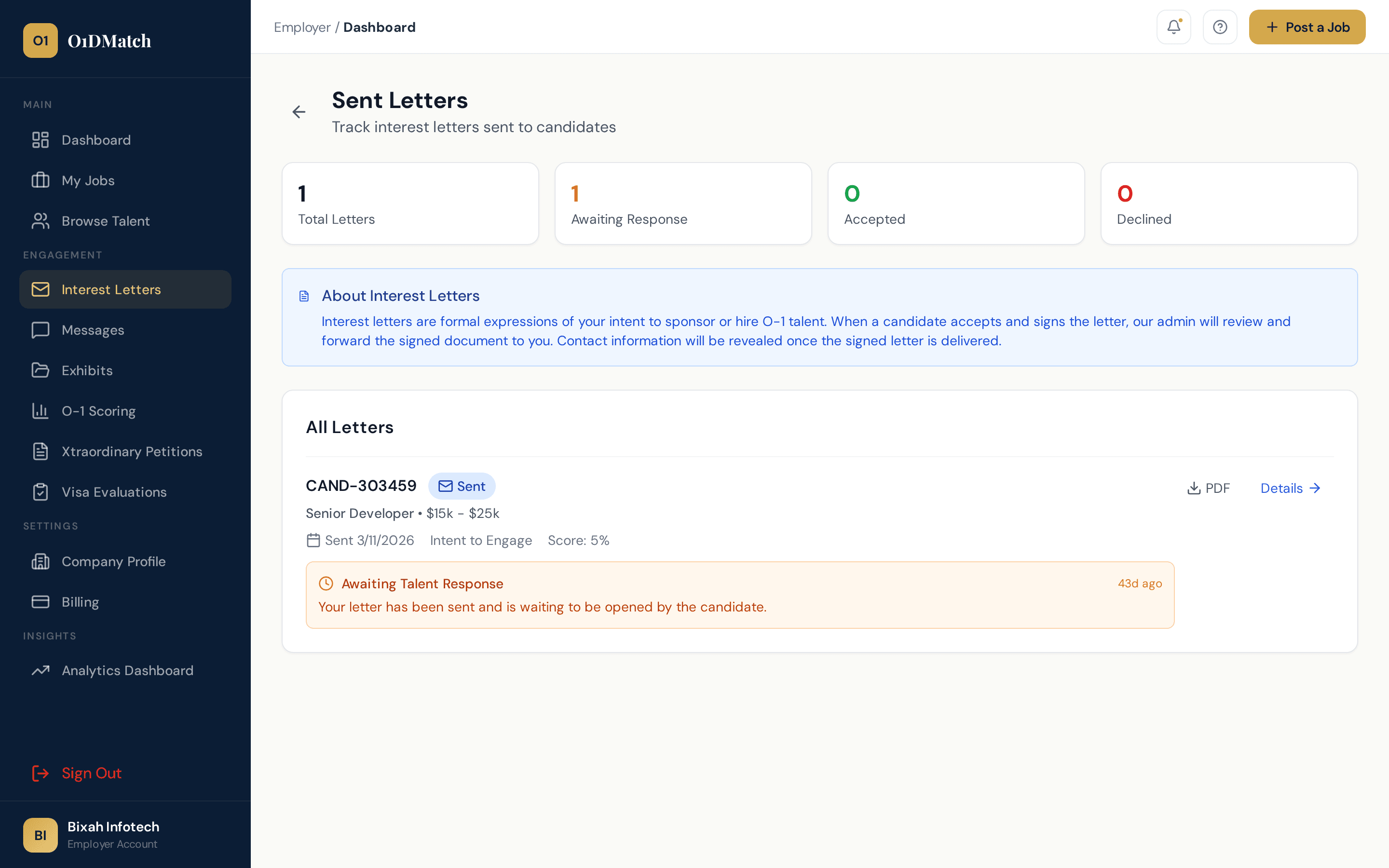 Letter retrieval by PIN via email