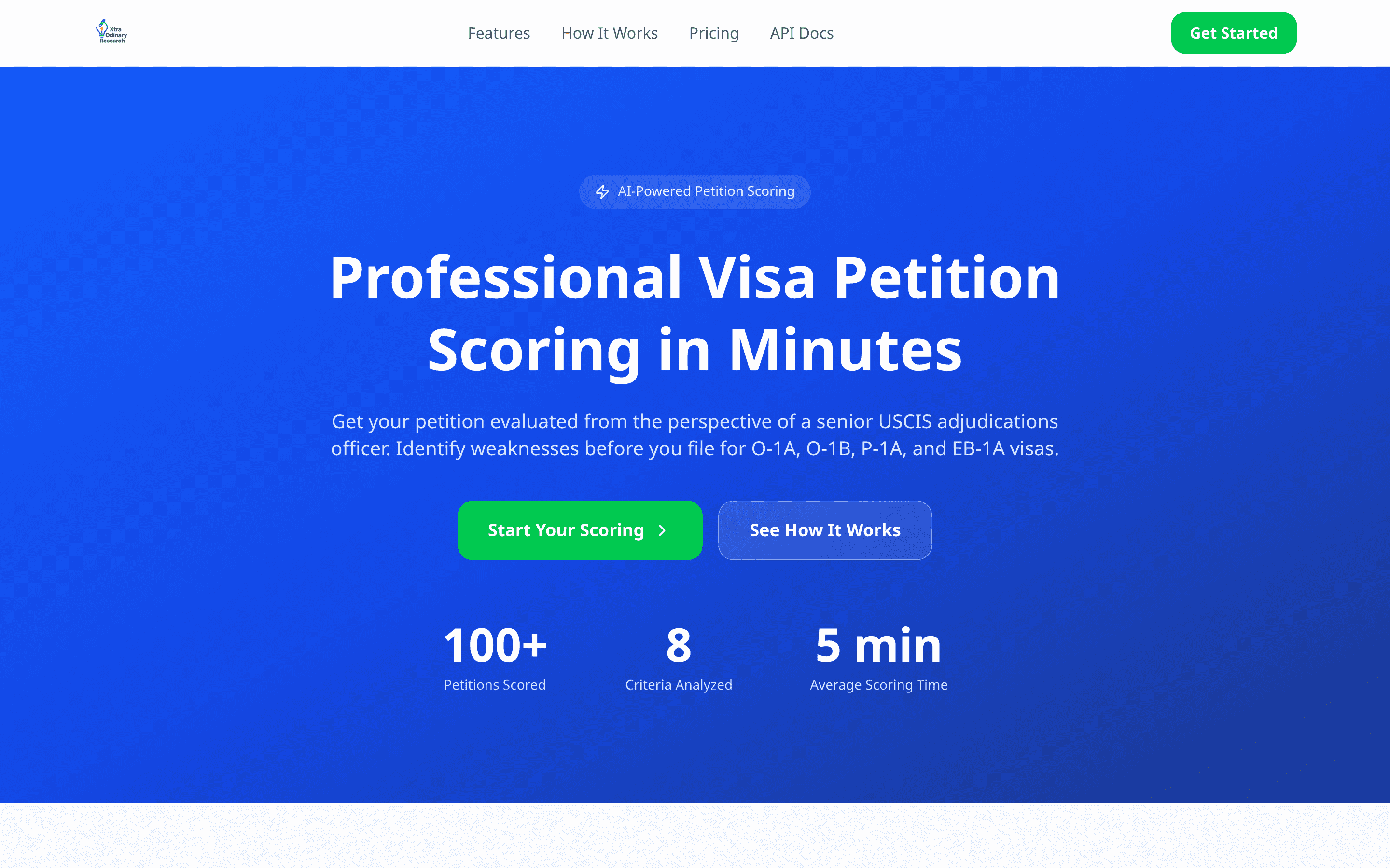 USCIS Scoring tool at xtraordinaryscoring.com